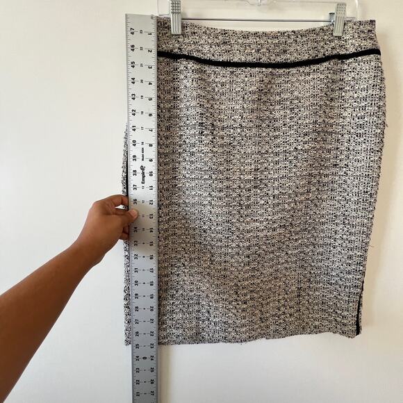 Ann Taylor Cream Black Tweed Career Professional Pencil Skirt Womens Size 8 - Picture 11 of 13